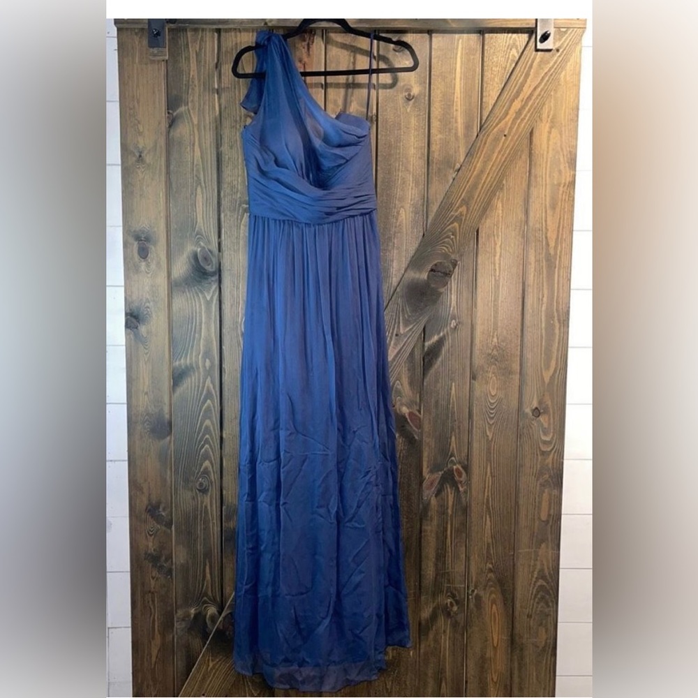AMSALE Navy Blue Silk Dress Gown 10